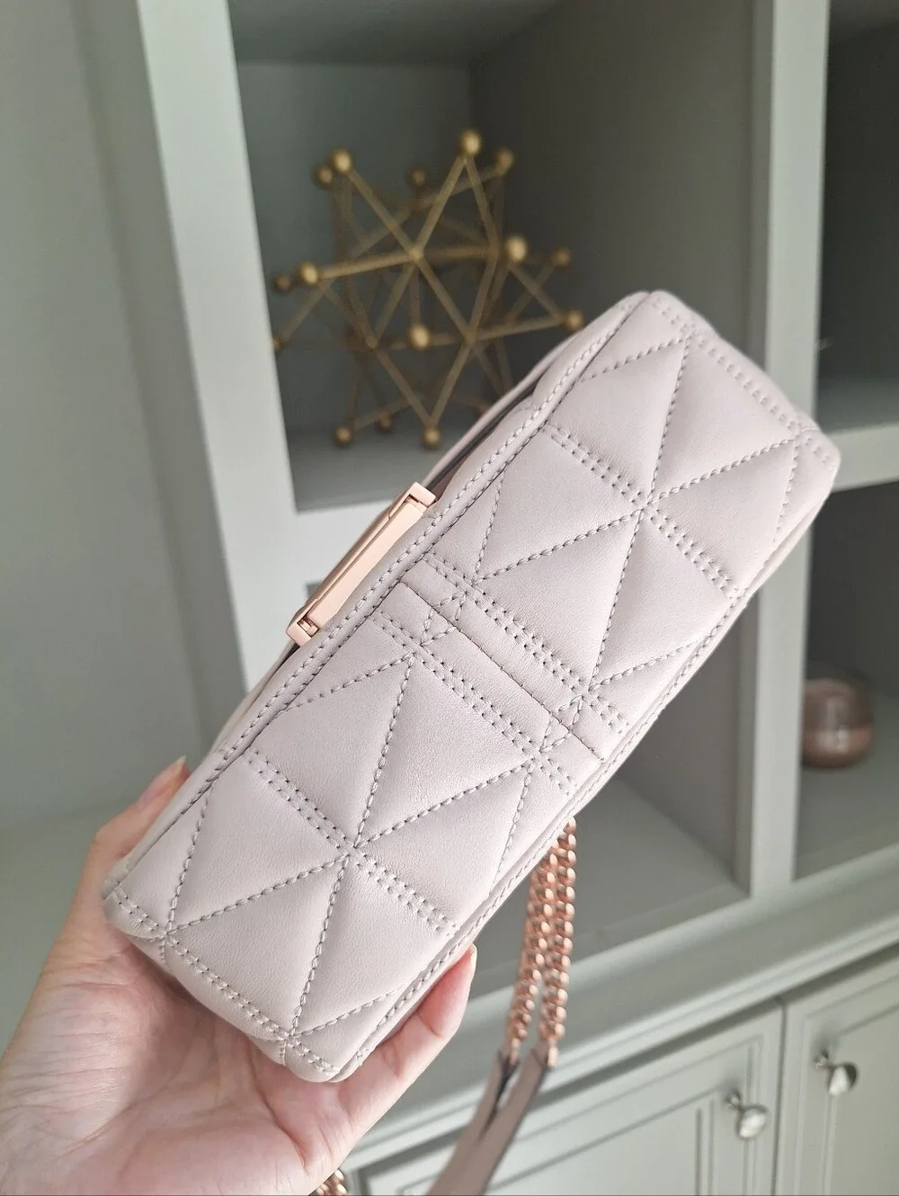 NWT Michael Kors Sloan Quilted Bag Small Size Soft Pink With Rose Gold Hardware